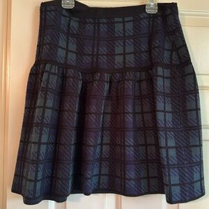 Knit pull-on plaid skirt